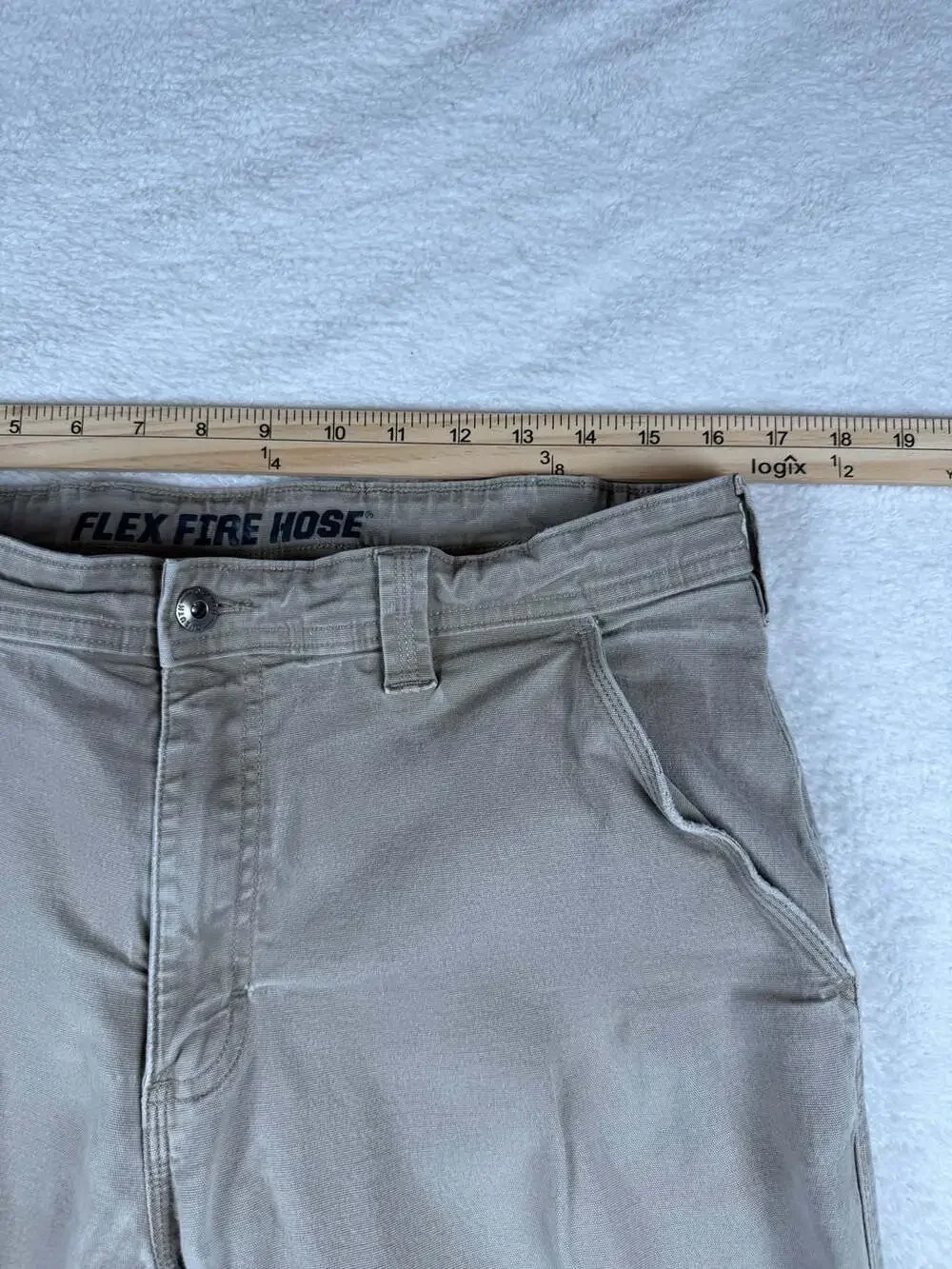 Duluth Trading Co. Flex Fire Hose Standard Fit Work Pants Tan 36x32